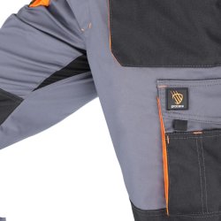 SPODNIE OGRODNICZKI PROMAN STRETCH 250 SZARY POMARAŃCZOWY