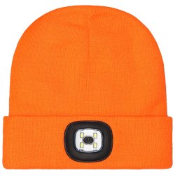 CZAPKA ZIMOWA AKRYLOWA DZIANA LED ORANGE