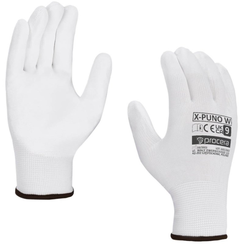 RĘKAWICE OCHRONNE POWLEKANE PU X-PUNO WHITE ROZM. 10 - PROMOCJA